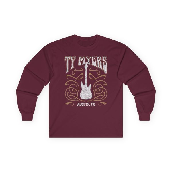 Ty Myers Red Guitar Logo Unisex Ultra Cotton Long Sleeve Tee