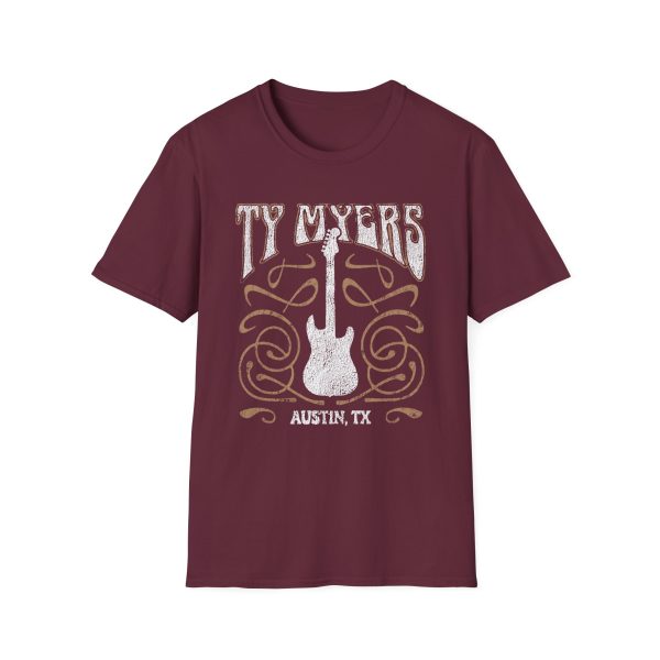 Ty Myers Red Guitar Logo Unisex Softstyle T-Shirt